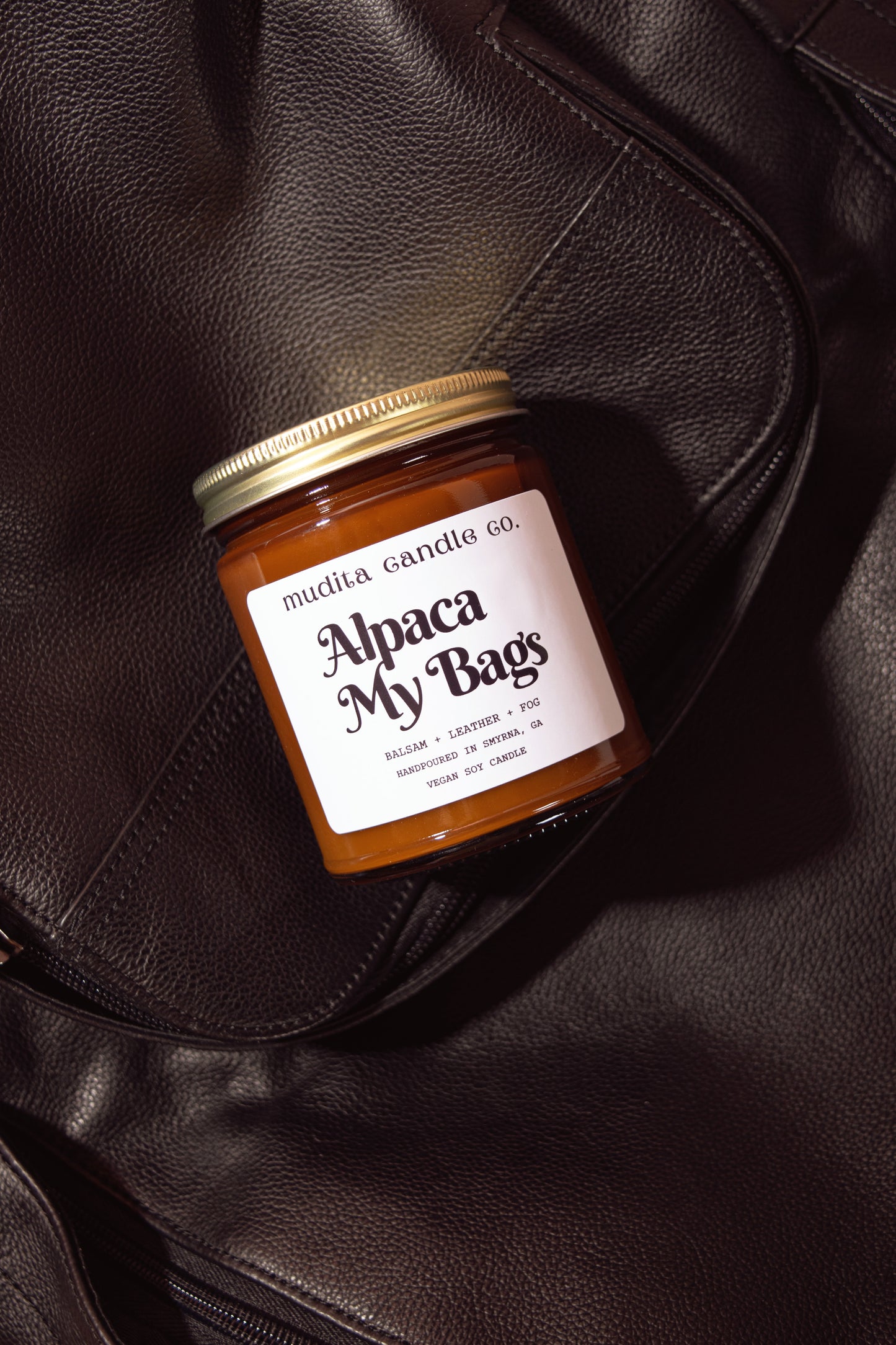 Alpaca My Bags (Balsam Leather Soy Candle)