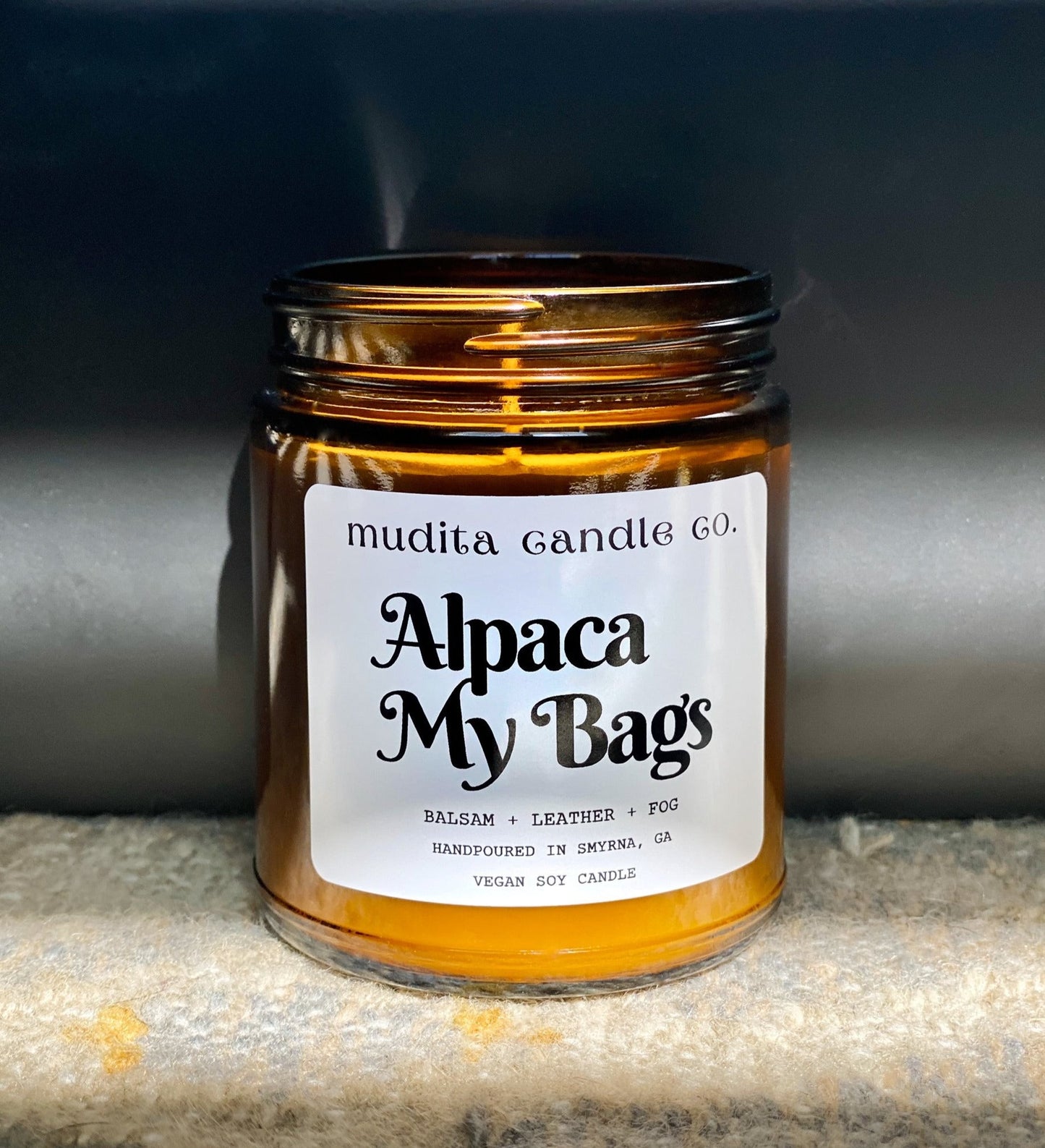 Alpaca My Bags (Balsam Leather Soy Candle)